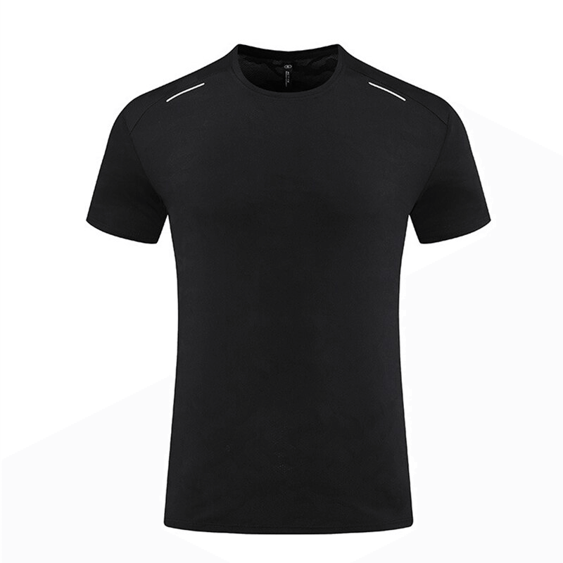 Casual short sleeves basketball elastic T-shirt for men SF1043, breathable polyester, black, ideal for sports and exercise comfort.